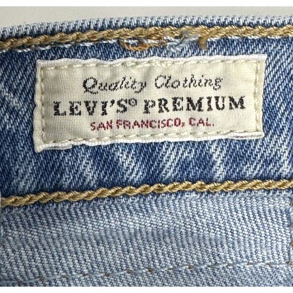 Levis Wedgie Straight Big E Jeans Womens 23 Mid-Rise Distressed Button-Fly Denim - Picture 11 of 16